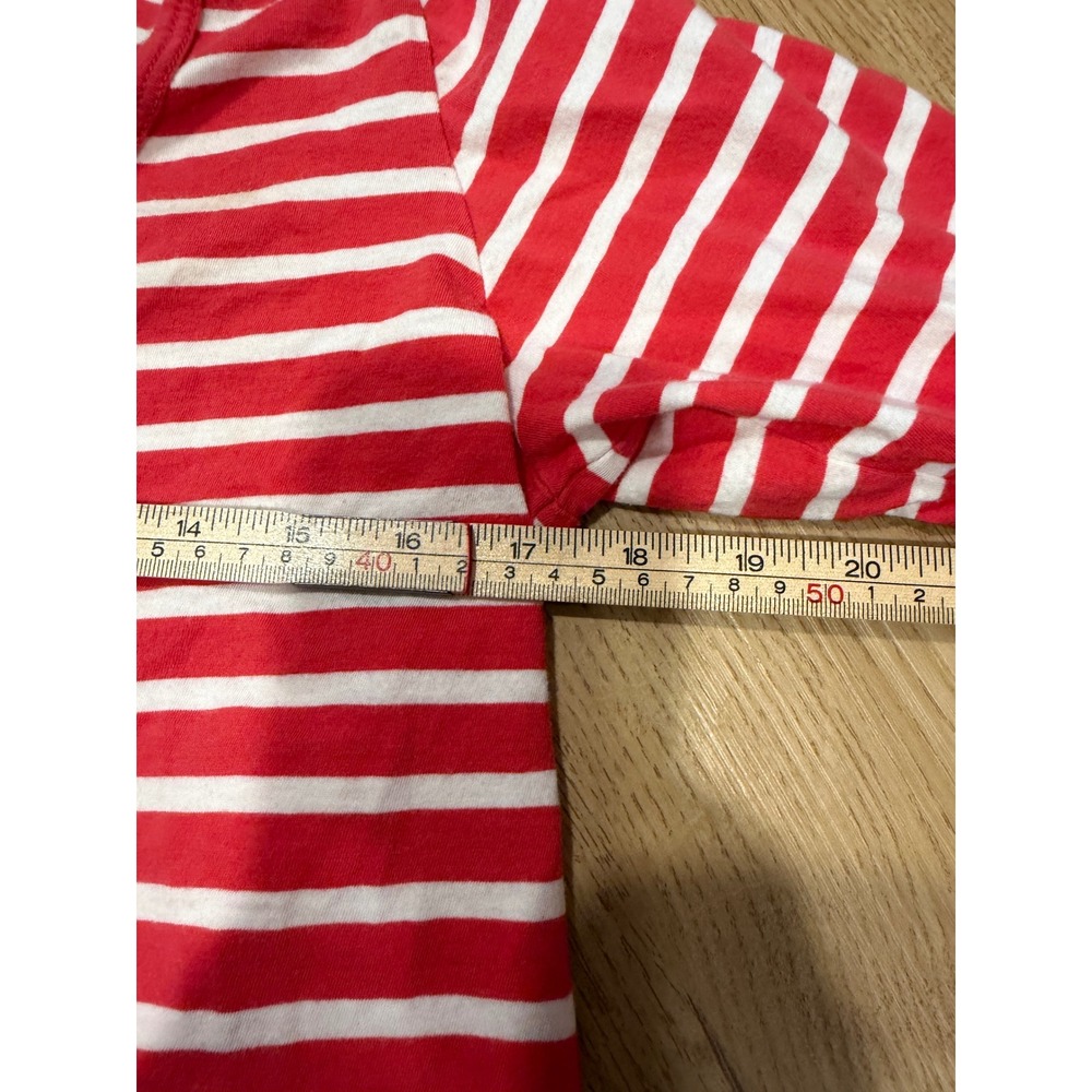 Fresh Produce Womens Red White Striped 3/4 Sleeve Scoop Neck Cotton Tee M - Picture 3 of 7